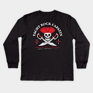 Yacht Rock Pirate Captain - Party Boat Drinking graphic Kids Long Sleeve T-Shirt